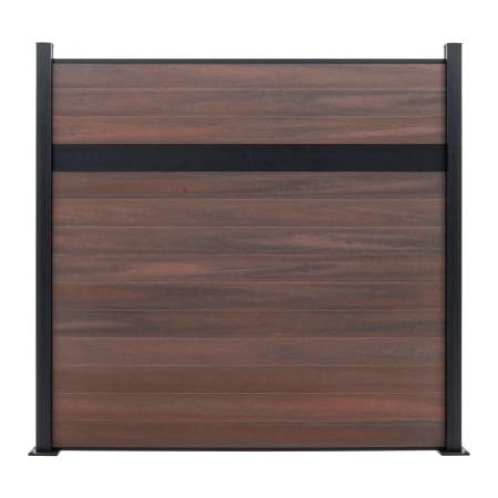 Jewett Cameron Companies Estate 6'W x 6'H Black Rose Aluminum/Composite Horizontal Fence - Starter Section-SURFACE MOUNT EF ES2226